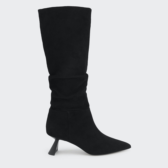 Charles & Keith Knee High Boots (Kid Suede) - Black Size 38 (US 7.5) - Picture 2 of 9